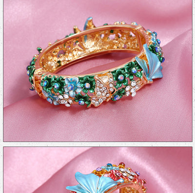 Brazalete Abierto con Mariposas y Flores Pintadas - Image 14
