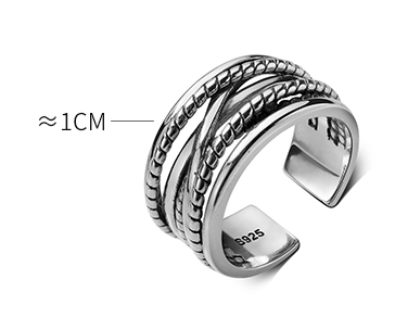Anillo de Plata 925 Trenzado Vintage para Parejas - Image 6
