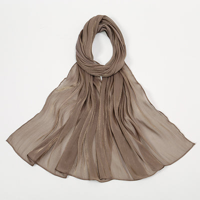 Pañuelo de Seda Chiffon Transpirable Efecto Anti-Arrugas Colores Lisos - Image 9