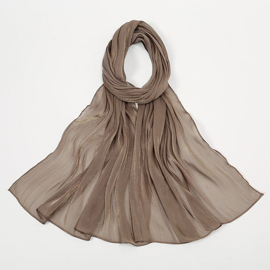 Pañuelo de Seda Chiffon Transpirable Efecto Anti-Arrugas Colores Lisos - Image 9