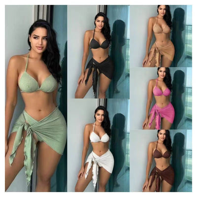 Traje de Baño Tres Piezas Elegante con Abertura Lateral - Image 2