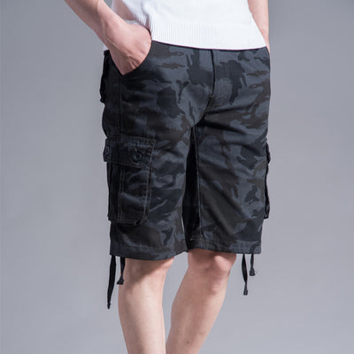 Shorts Cargo Hombre Verano - Pantalones Cortos Casuales Multi-Bolsillo