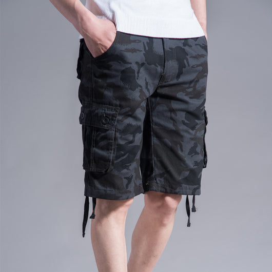 Shorts Cargo Hombre Verano - Pantalones Cortos Casuales Multi-Bolsillo