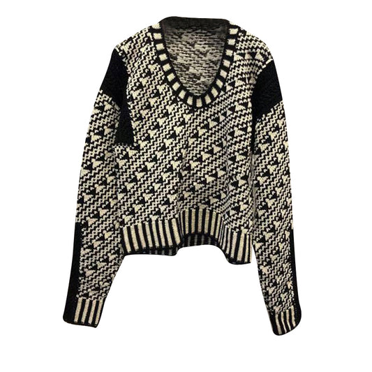 Suéter Cuello Redondo con Contraste de Colores y Diseño Asimétrico - Image 2