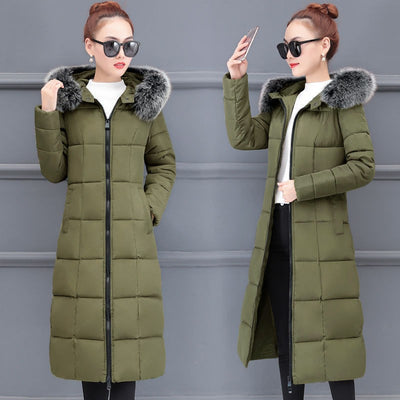 Abrigo Largo Acolchado Estilo Coreano Hasta la Rodilla - Image 30