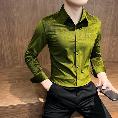 Camisa Manga Larga Diseñador para Hombre - Versátil y Moderno para Primavera y Otoño - Image 7