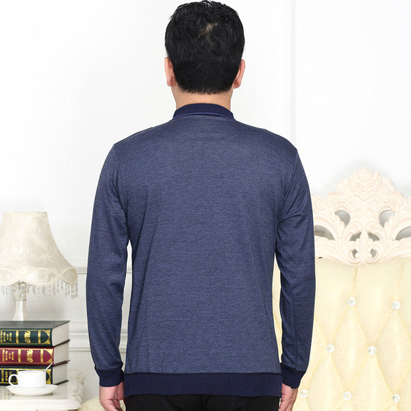 Camisa de Manga Larga Primavera para Hombres Maduros