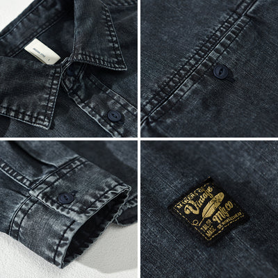 Camisa Vaquera Vintage Efecto Desgastado para Hombre - Image 11