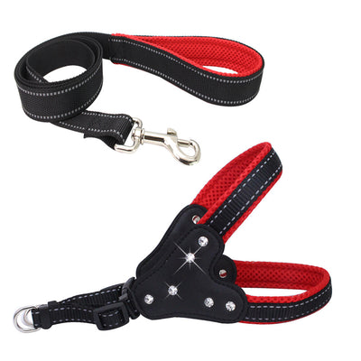 Arnés Reflectante de Malla Transpirable con Cuerda de Agarre para Perros - Diseño Chaleco Brillante con Cristales - Image 7
