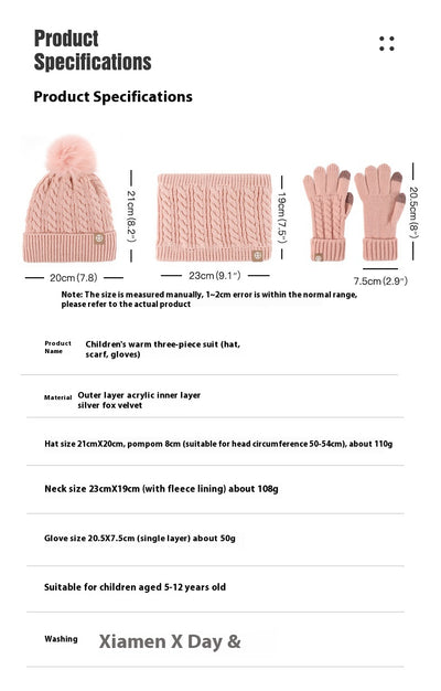 Conjunto Abrigador Infantil: Gorro, Bufanda y Guantes de Felpa para Invierno - Image 13