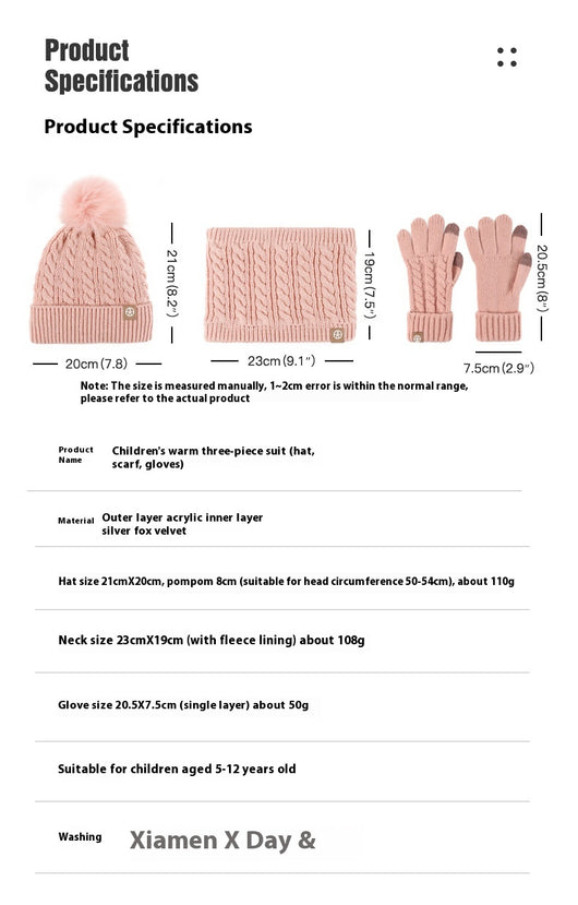 Conjunto Abrigador Infantil: Gorro, Bufanda y Guantes de Felpa para Invierno - Image 13