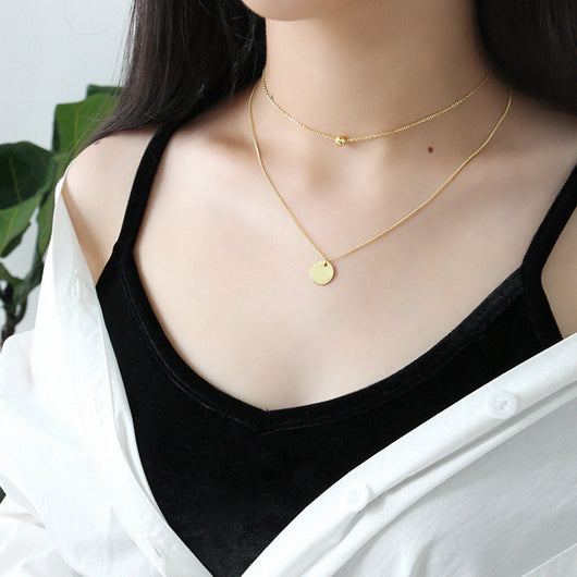 Collar de Plata 925 Geométrico Redondo para Mujer - Image 3