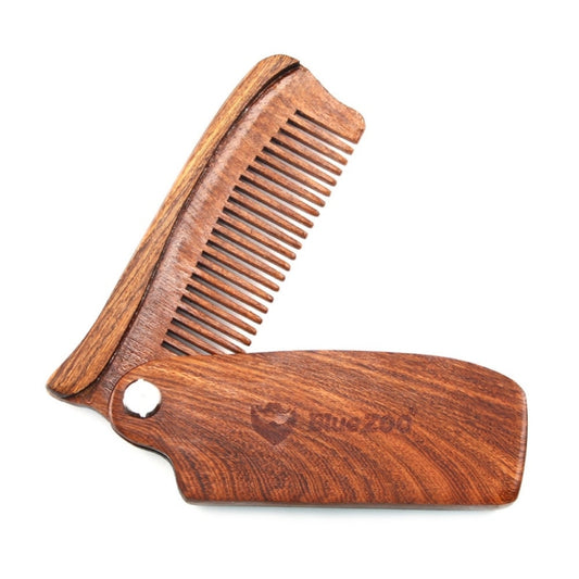Peine Plegable con Estuche de Cuero - Cuidado Profesional para Barba y Cabello
