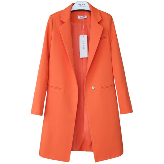 Blazer Largo Primavera Mujer Talla Grande Manga Larga Efecto Adelgazante - Image 5