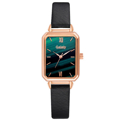 Reloj Cuadrado para Mujer Verde Malaquita con Temperamento Retro - Image 10
