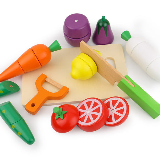 Juguete de Corte Magnético de Frutas y Verduras con Música en Madera - Image 3