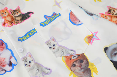 Camisa Estampada con Diseño Gatito para Hombre - Image 14