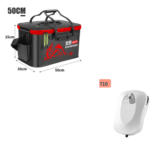 Cubo de Pesca Plegable con Bomba de Oxígeno Recargable - Caja Protectora para Peces Vivos - Image 7
