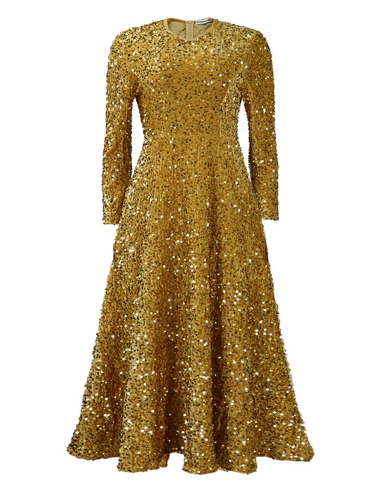 Vestido Formal Midi con Lentejuelas y Manga Larga para Mujer - Image 6