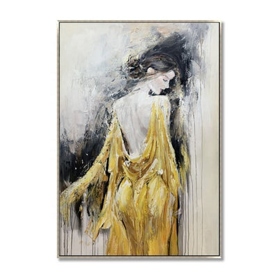 Cuadro Óleo Artesanal Mujer Elegante Moderna - Lienzo Texturizado sin Marco - Image 6