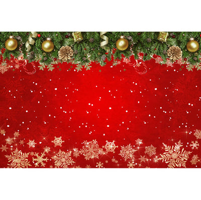 Fondo Navideño Rojo con Copos de Nieve para Fotografía y Video - Image 2