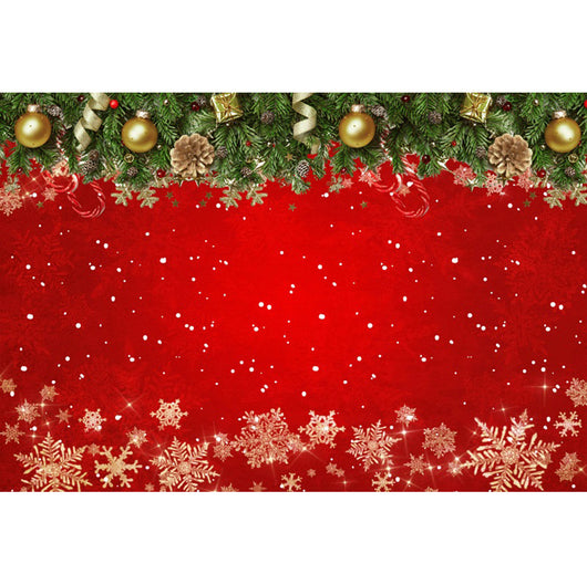 Fondo Navideño Rojo con Copos de Nieve para Fotografía y Video - Image 2