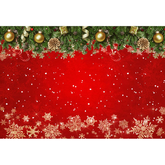 Fondo Navideño Rojo con Copos de Nieve para Fotografía y Video