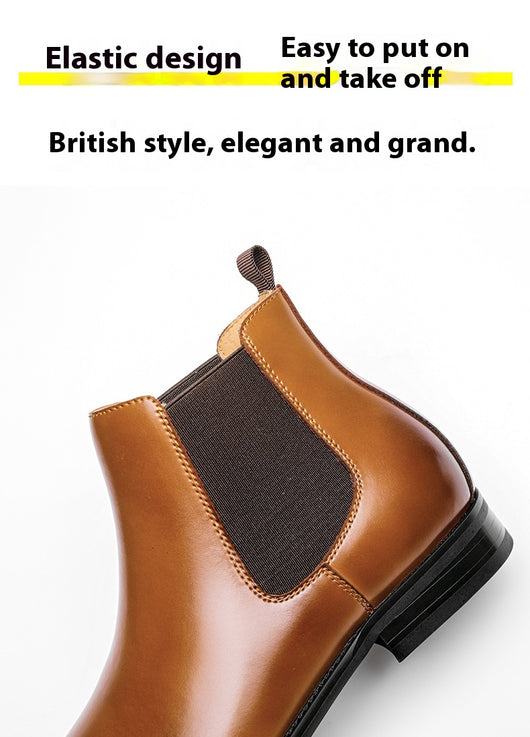 Botas Chelsea Retro Británicas de Cuero para Hombre con Forro Térmico - Image 8
