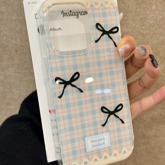 Funda para Teléfono a Cuadros con Lazo - Protección Elegante - Image 2
