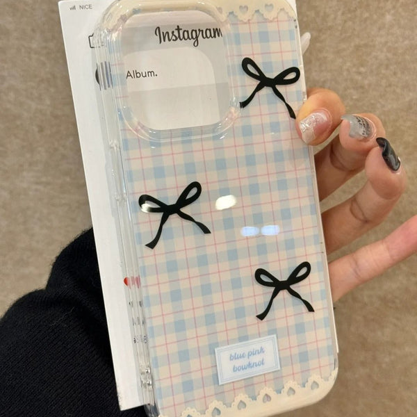 Funda para Teléfono a Cuadros con Lazo - Protección Elegante