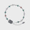Pulsera Plata 925 Flor Cruz Zirconia Doble Cara Colorida con Dije Colgante