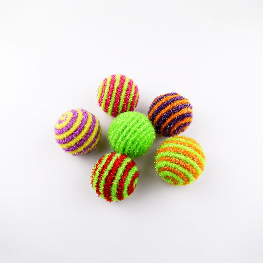 Multicolor pet cat toy set with feather wands, plush mice, sisal balls, plastic balls, and a catnip pouch. - Image 8