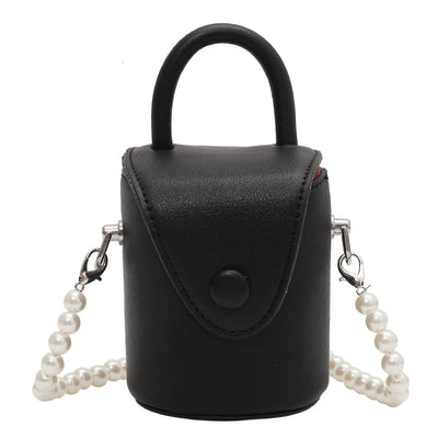 Bolsa Mensajera con Cadena de Perlas Beige - Image 5