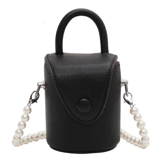 Bolsa Mensajera con Cadena de Perlas Beige - Image 5