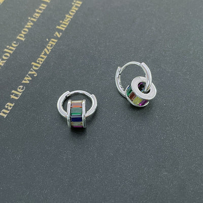 Aretes de Plata Esterlina S925 con Degradado - Diseño Minimalista y Elegante - Image 9