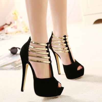 Sandalias Plataforma Stiletto Boca de Pez Impermeables Europeas - Image 10
