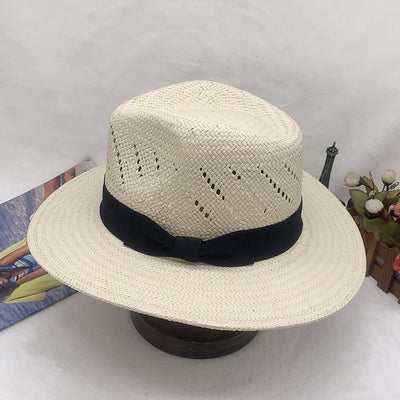 Sombrero Jazz de Paja con Cinta Rayada y Ala Plana - Image 21