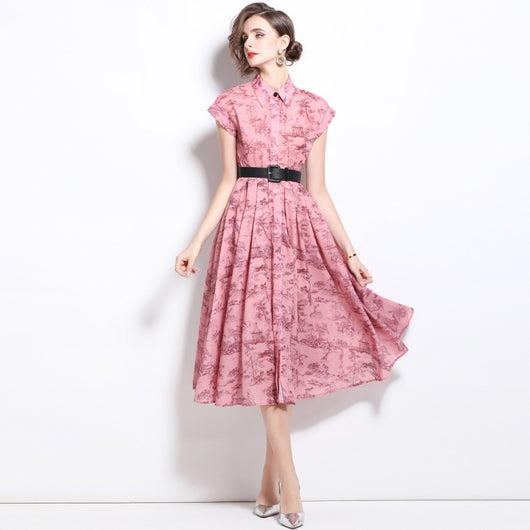 Vestido Polo Estampado Manga Corta para Mujer - Image 3
