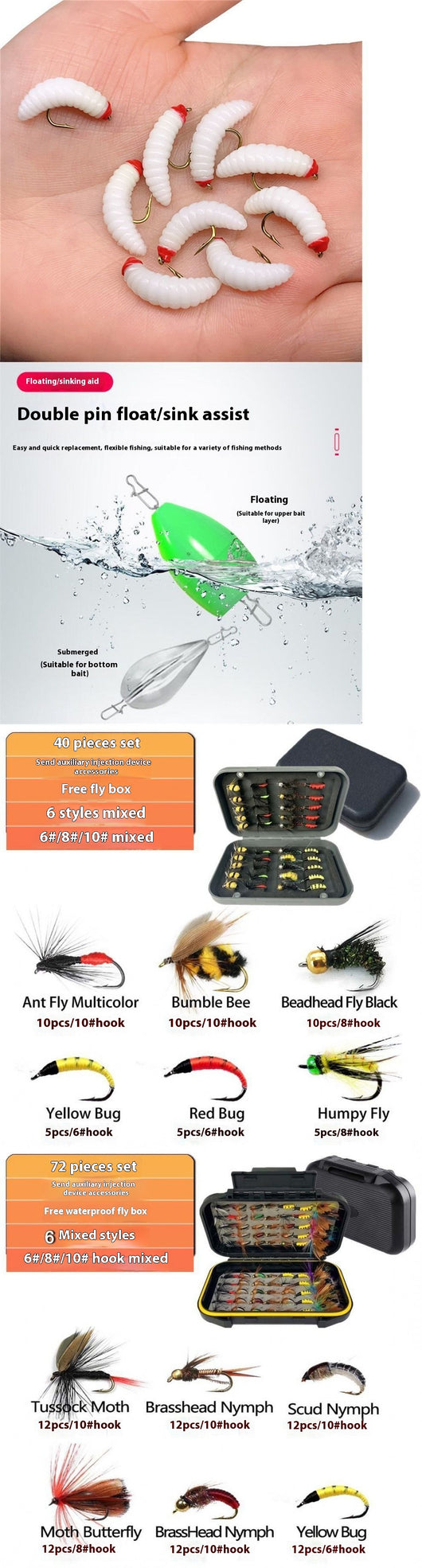 Señuelo Micro Anzuelo Biónico con Lentejuelas Brillantes - Image 12