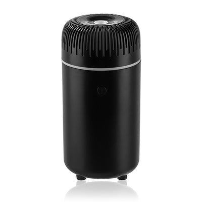 White columnar tabletop water humidifier with a ribbed top and a power button on the front, on a white background. - Image 5