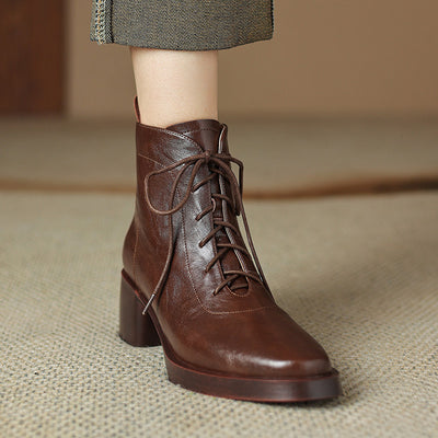 Botas Retro de Cuero Marrón con Cordones - Image 14