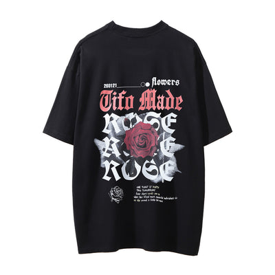 Camiseta Cuello Redondo con Estampado de Rosas para Hombre - Image 13