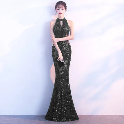 Vestido Largo Elegante Cola de Pez para Eventos y Cócteles