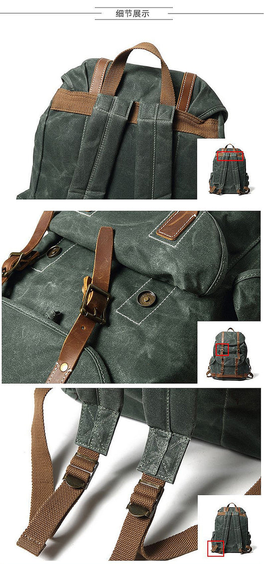 Mochila de Lona Resistente para Viajes y Montaña - Unisex - Image 12