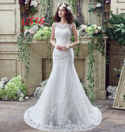 Vestido de Novia Sirena con Encaje Sensual y Cola Larga - Image 18