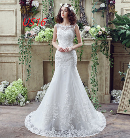 Vestido de Novia Sirena con Encaje Sensual y Cola Larga - Image 18