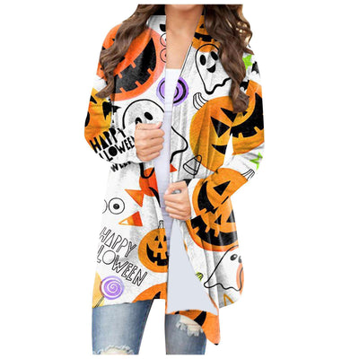 Abrigo Casual Versátil con Temática Halloween para Mujer - Image 3