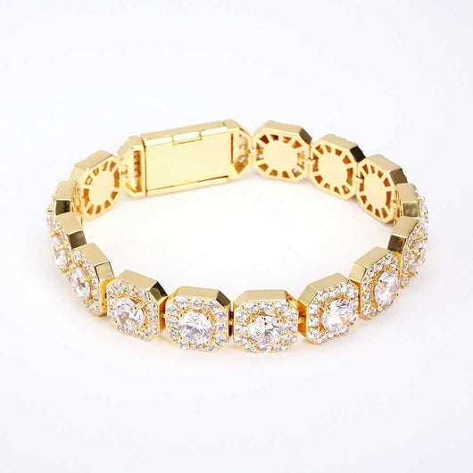 Cadena Hip Hop Cuadrada de Piedra de Caramelo - Collar y Pulsera - Image 44