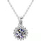 Collar Girasol Plata 925 con Moissanita - Colgante Flor Diamante para Mujer