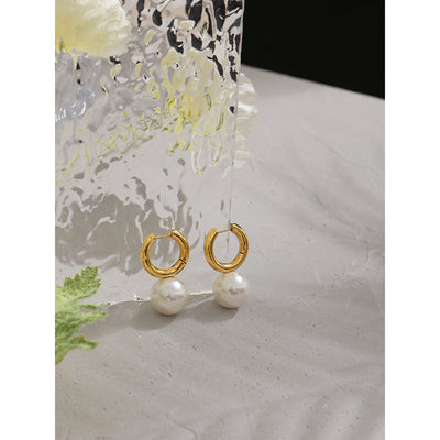 Aretes de Perla con Baño de Oro 18K - Diseño Elegante - Image 7